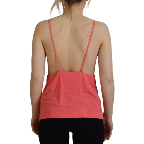 Dsquared² Pink Sleeveless Spaghetti Strap Cami V-neck Women's Top (Pre-Owned) - Picture 3 of 5
